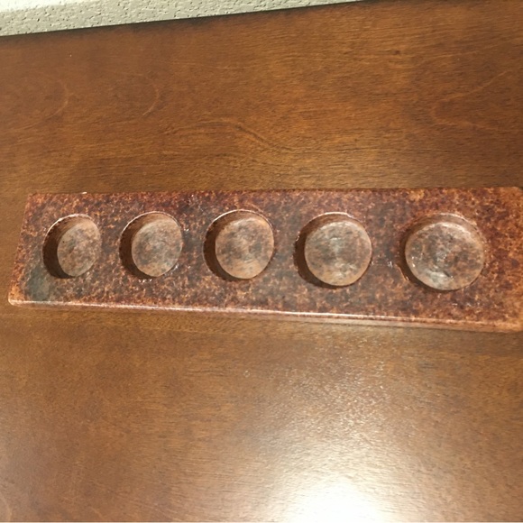 5-HOLE TEALIGHT HEAVY DUTY RESIN CANDLE HOLDER (12  1/4”L X 4”W X 1”H) - Picture 5 of 7